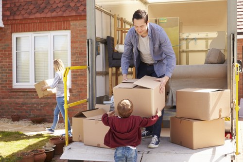 Professional movers preparing a Finchley home move