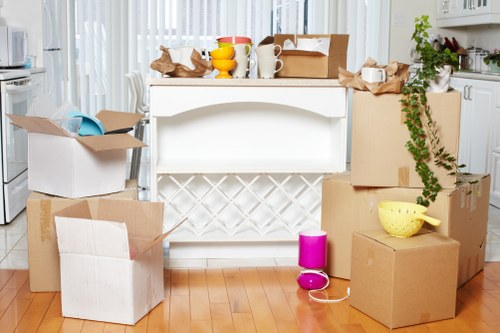 Packed household items ready for transport in Finchley