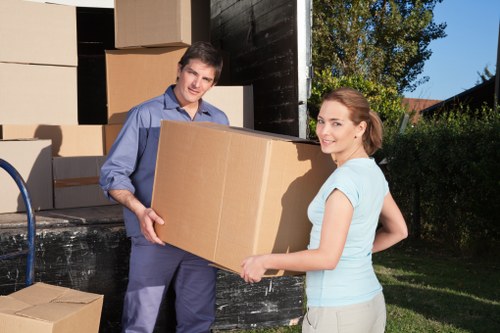 Local removals van working in a Finchley residential street
